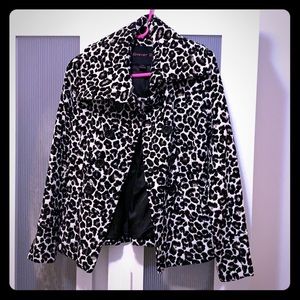Leopard pea coat